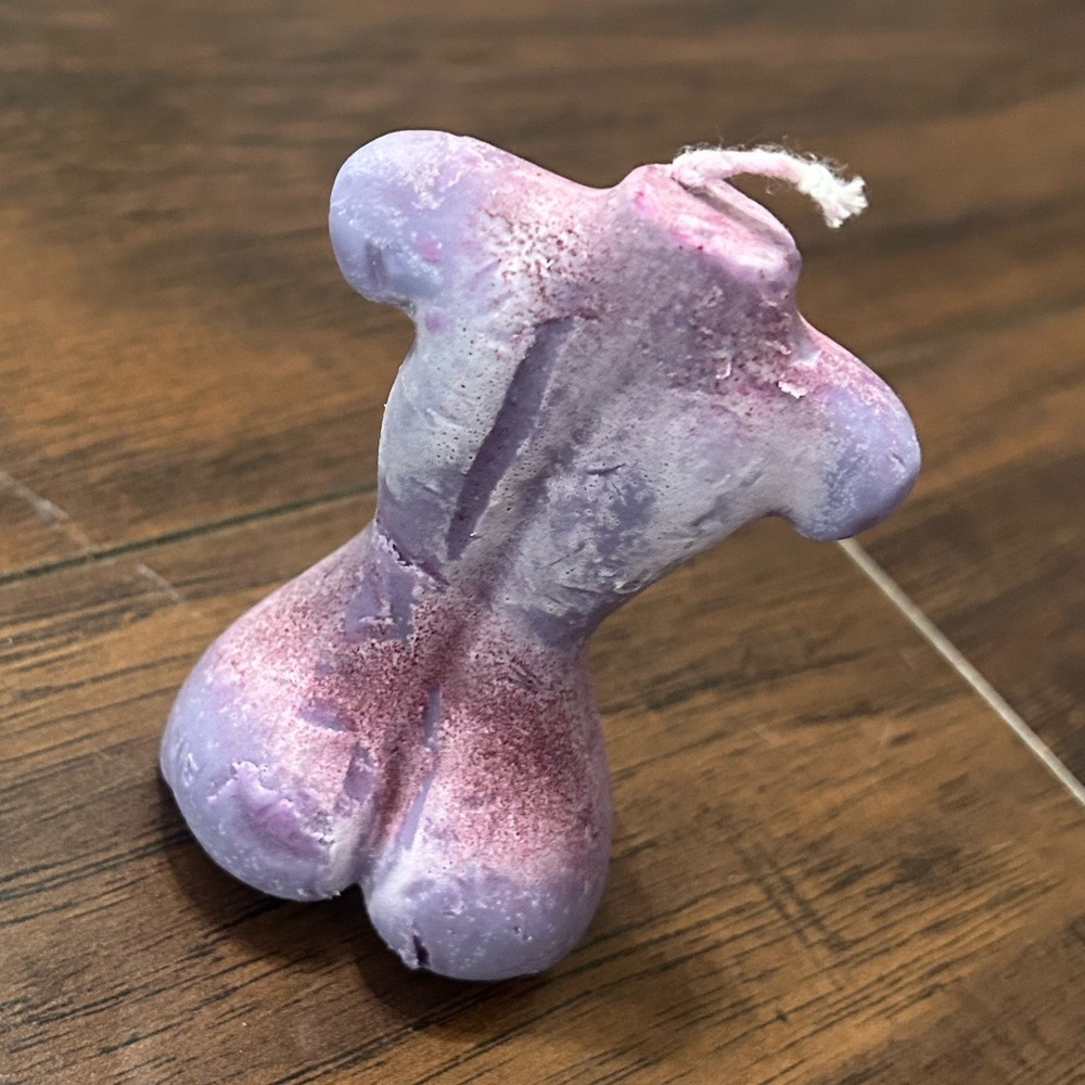 Handmade Female Figure Candle in Purple - Picture 2 of 4